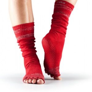 Toesox half toe knee high grip socks